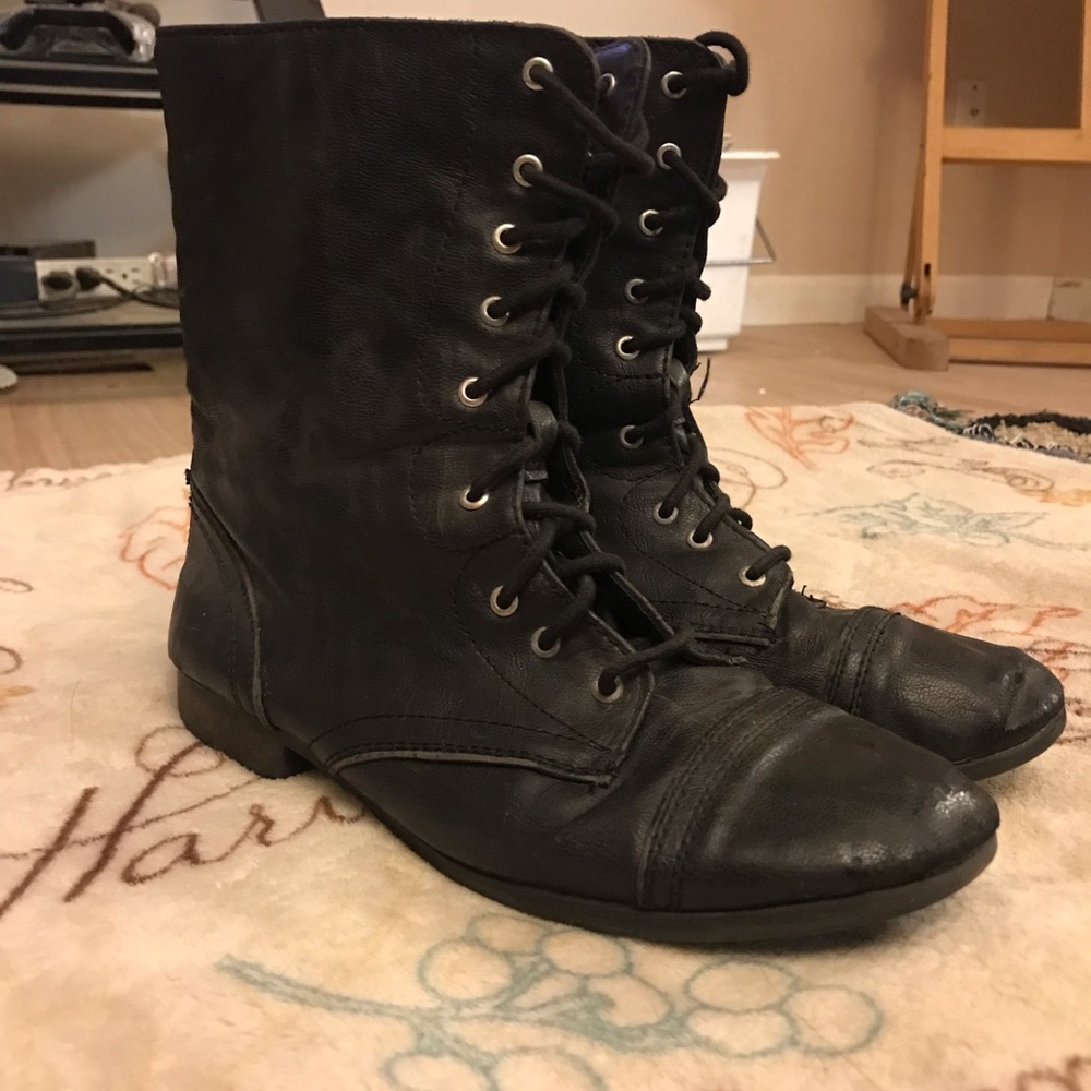 Black combat boots